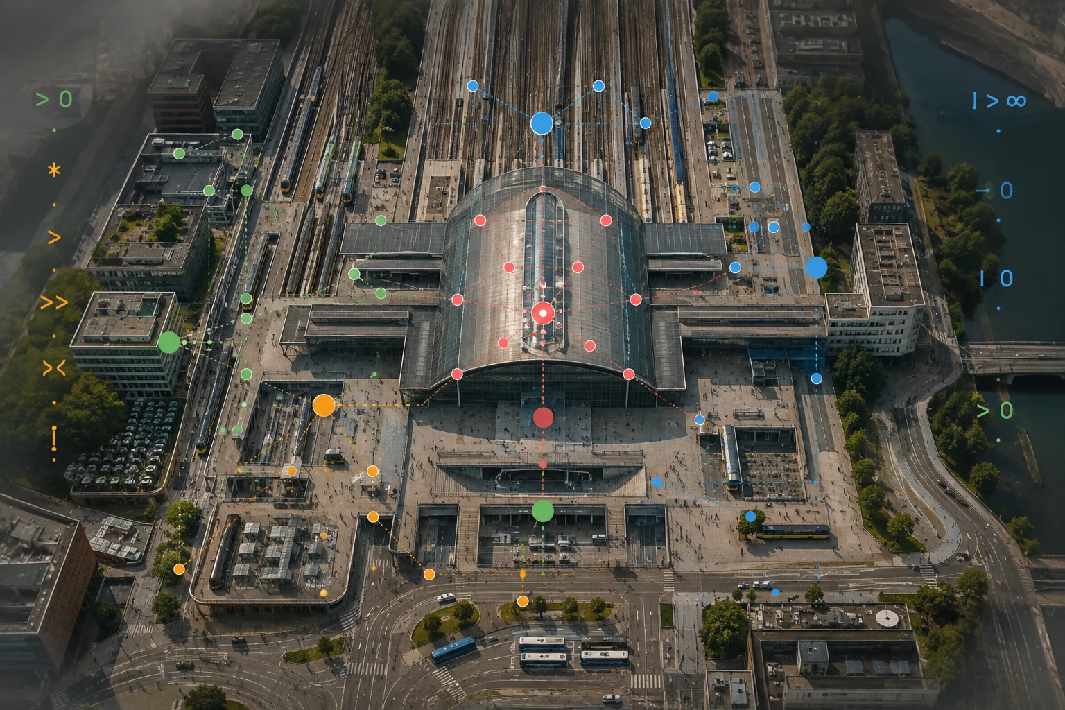 A train station mapped as routes, pressure points and changing patterns of public use